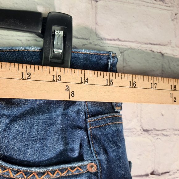 American Eagle Hi Rise Mini Altered Hand Embroidered Skirt Patchwork detail - Picture 6 of 13